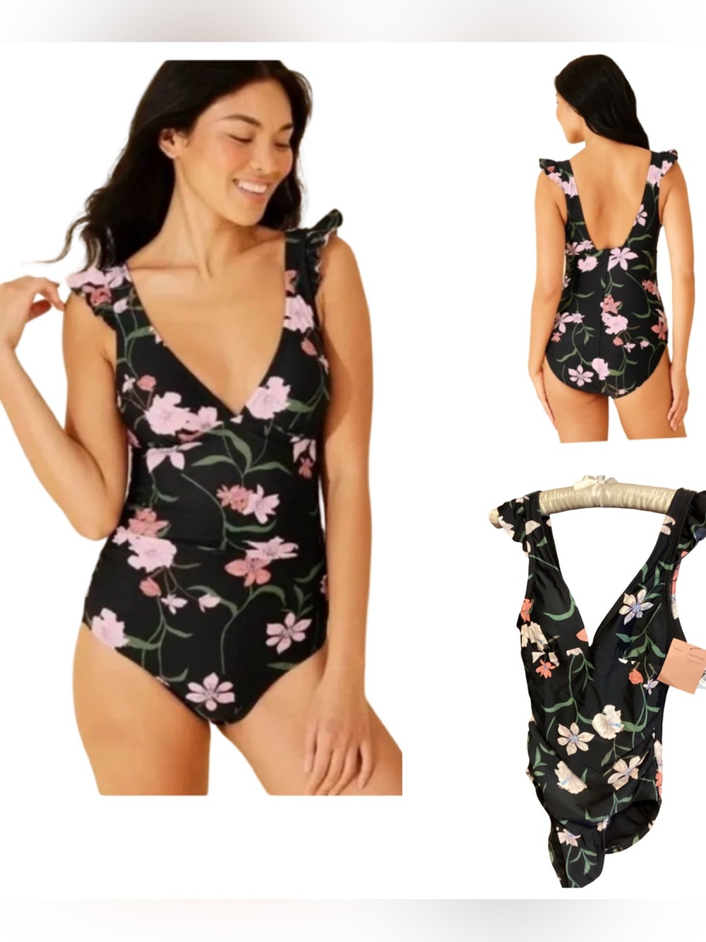 🌺 NWT Shade & Shore Tummy Control Full Coverage One Piece Swimsuit Size XS